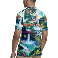 Wailua Falls Hawaii Rugby Jersey Kauai Natural Beauty