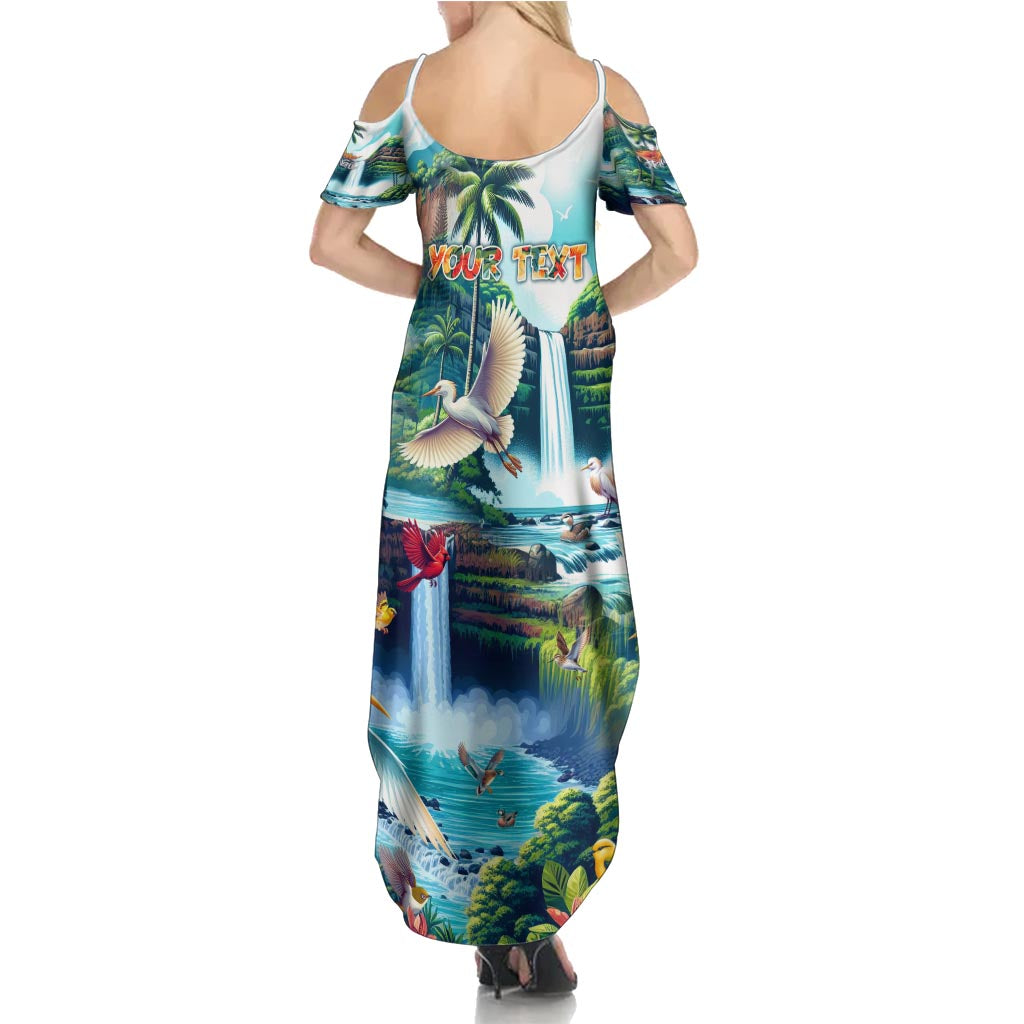 Wailua Falls Hawaii Summer Maxi Dress Kauai Natural Beauty DT02 - Polynesian Pride