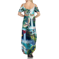 Wailua Falls Hawaii Summer Maxi Dress Kauai Natural Beauty DT02 - Polynesian Pride
