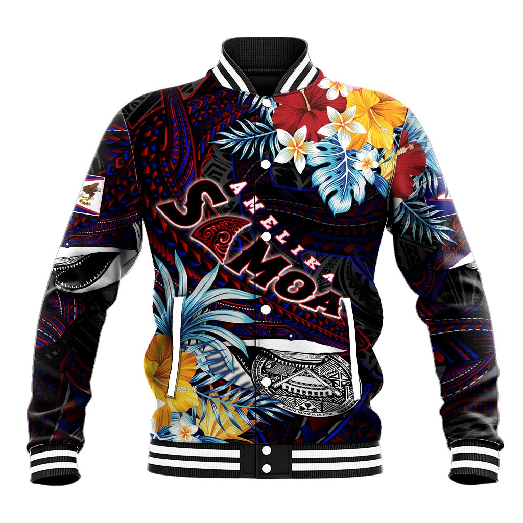Personalized Amelika Samoa Sharks Polynesia Baseball Jacket American Samoa DT02 Unisex Black - Polynesian Pride