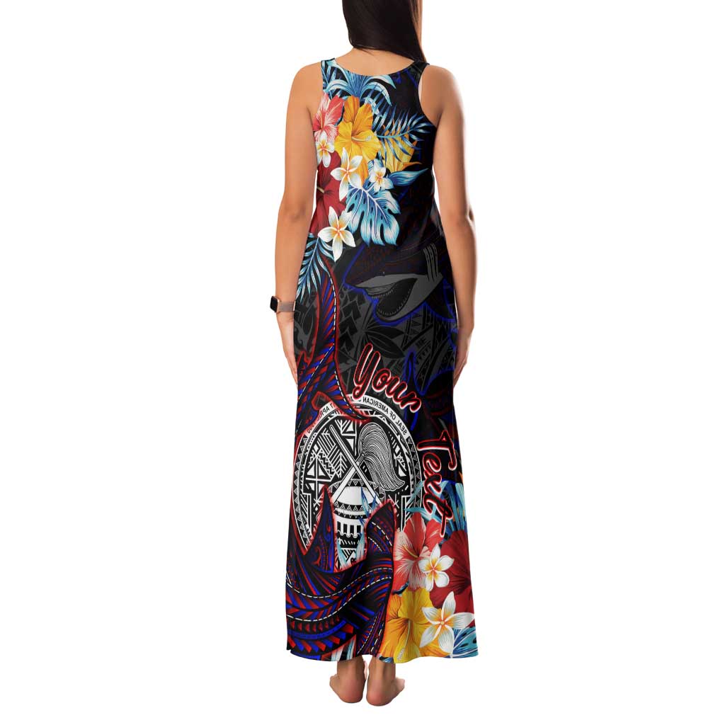 Personalized Amelika Samoa Sharks Polynesia Family Matching Tank Maxi Dress and Hawaiian Shirt American Samoa