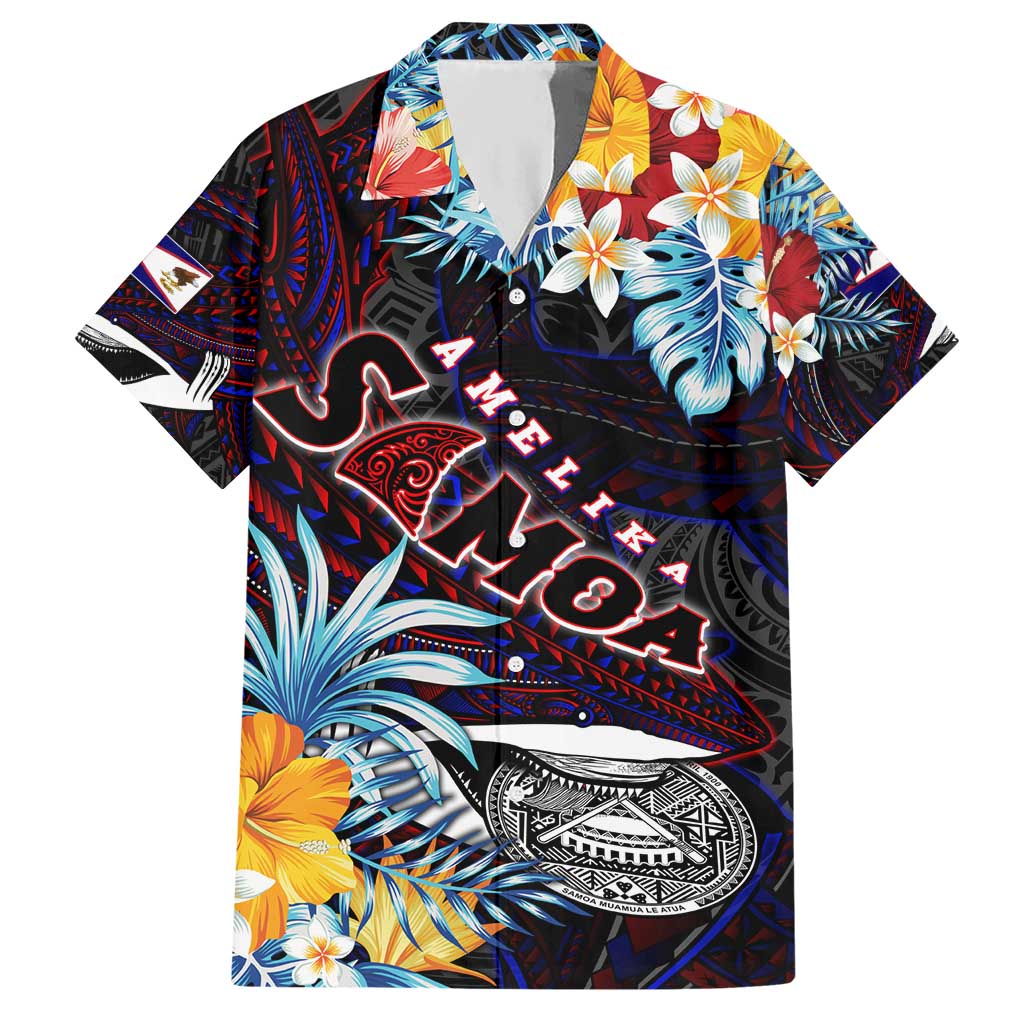 Personalized Amelika Samoa Sharks Polynesia Hawaiian Shirt American Samoa DT02 Black - Polynesian Pride