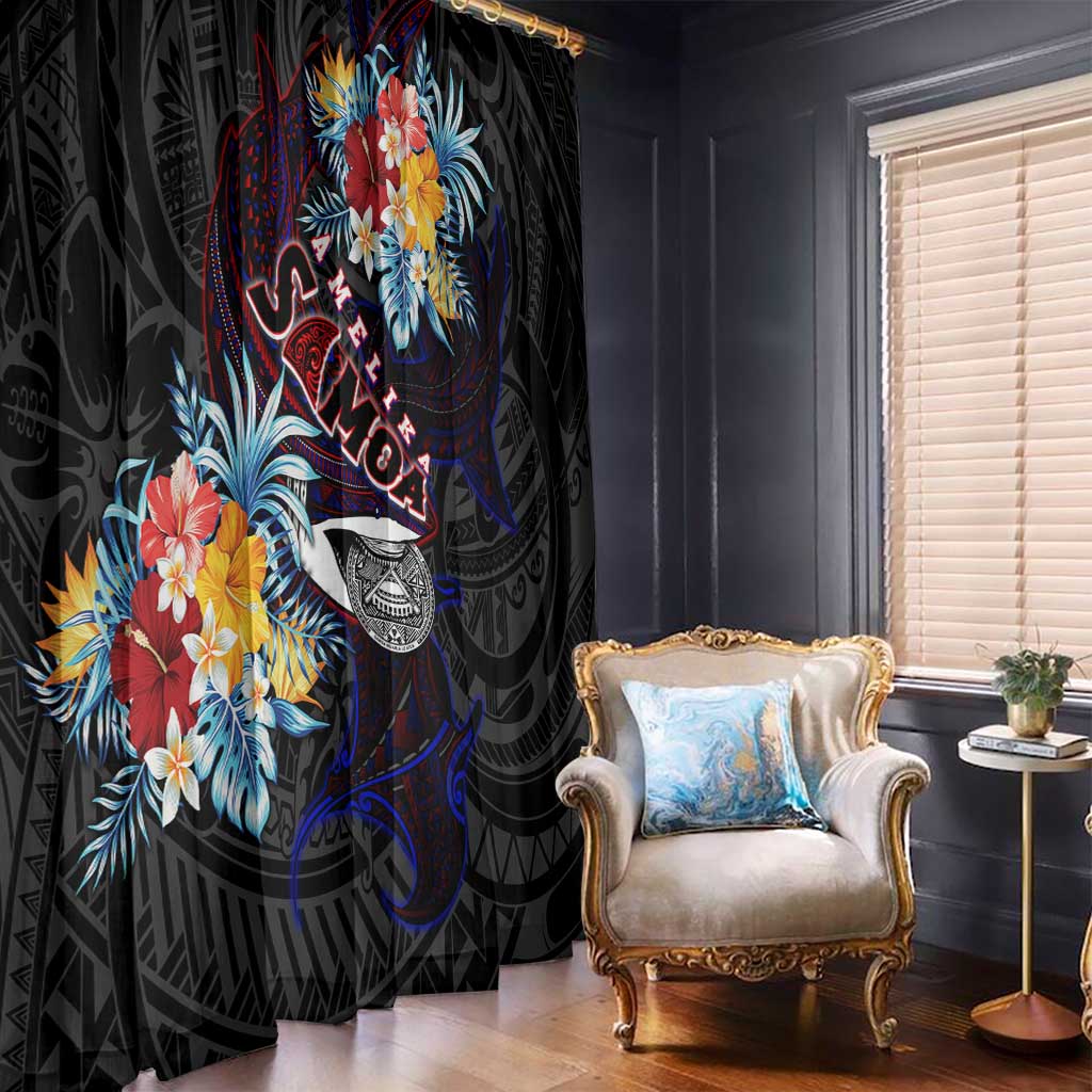 Amelika Samoa Sharks Polynesia Window Curtain American Samoa