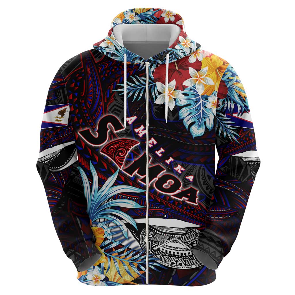 Personalized Amelika Samoa Sharks Polynesia Zip Hoodie American Samoa DT02 - Polynesian Pride