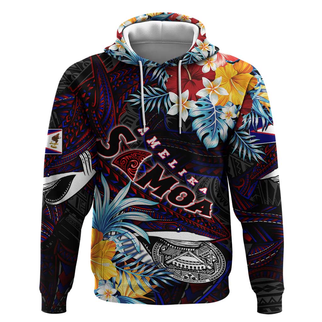 Personalized Amelika Samoa Sharks Polynesia Zip Hoodie American Samoa DT02 Pullover Hoodie Black - Polynesian Pride