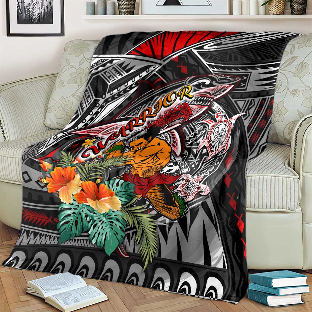 American Samoa Warrior Blanket Shark Turtle Polynesian Tattoo