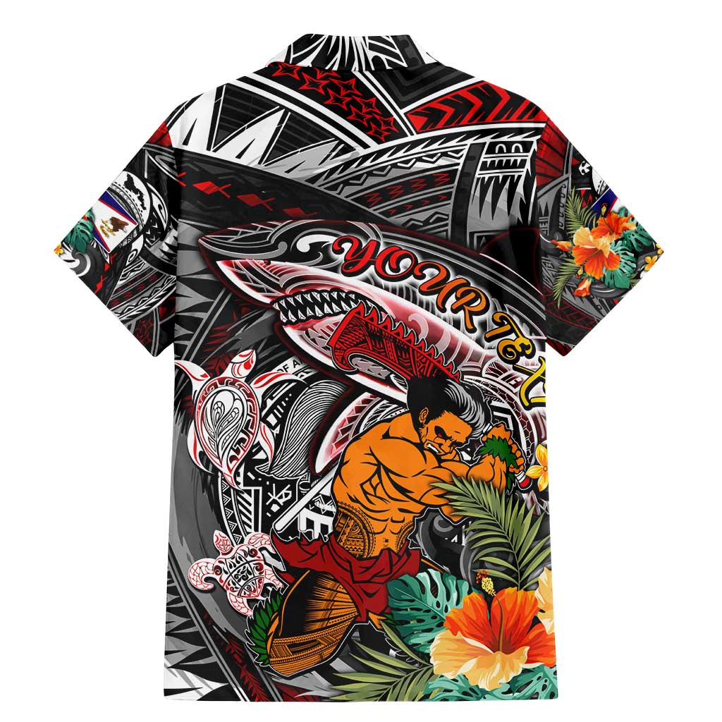 Personalized American Samoa Warrior Family Matching Mermaid Dress and Hawaiian Shirt Shark Turtle Polynesian Tattoo