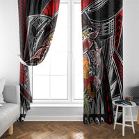 American Samoa Warrior Window Curtain Shark Turtle Polynesian Tattoo