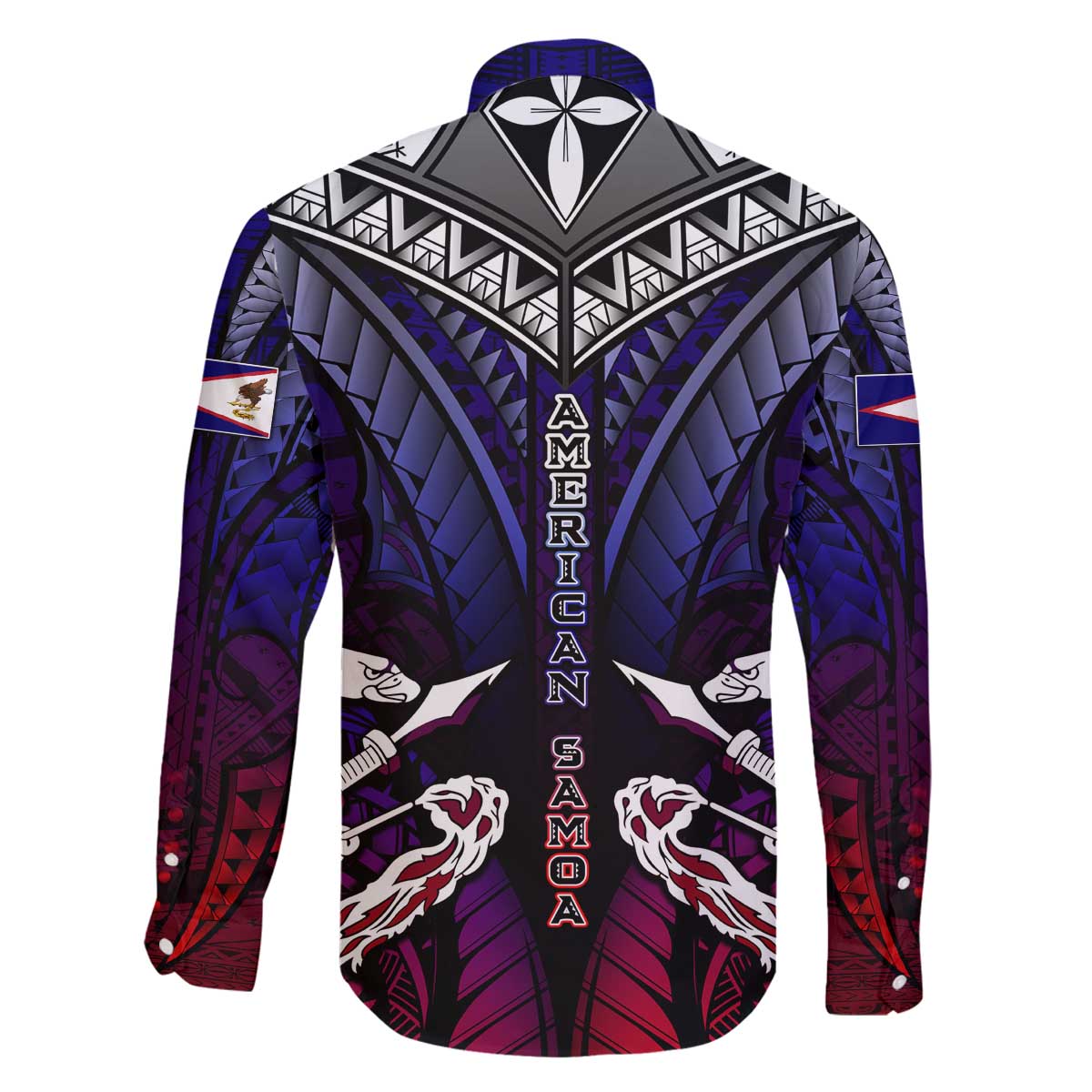 Personalized American Samoa Flag Family Matching Off The Shoulder Long Sleeve Dress and Hawaiian Shirt Eagles Polynesian Art