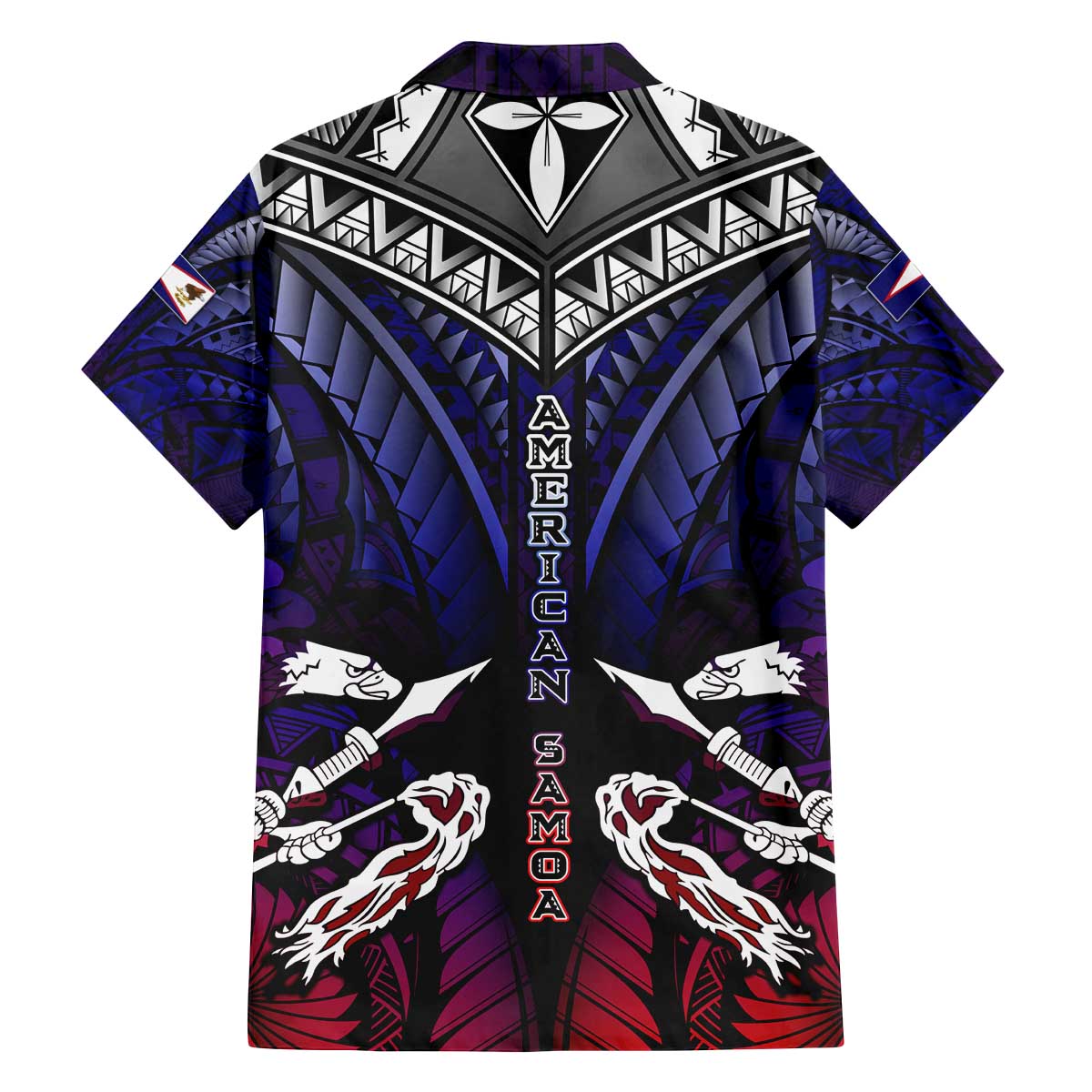 Personalized American Samoa Flag Family Matching Off Shoulder Short Dress and Hawaiian Shirt Eagles Polynesian Art