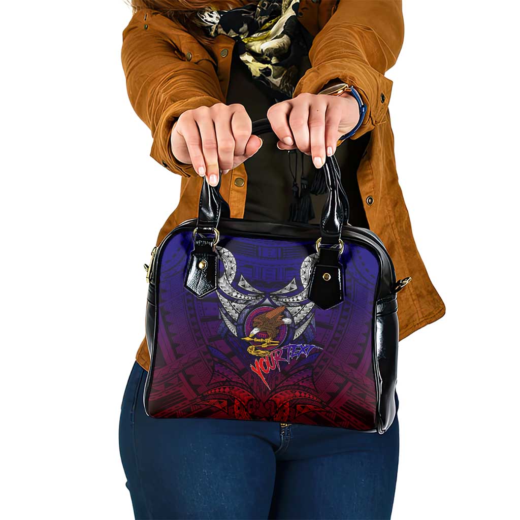 Personalized American Samoa Flag Shoulder Handbag Eagles Polynesian Art DT02 One Size Blue - Polynesian Pride