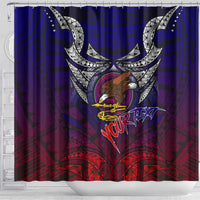 Personalized American Samoa Flag Shower Curtain Eagles Polynesian Art