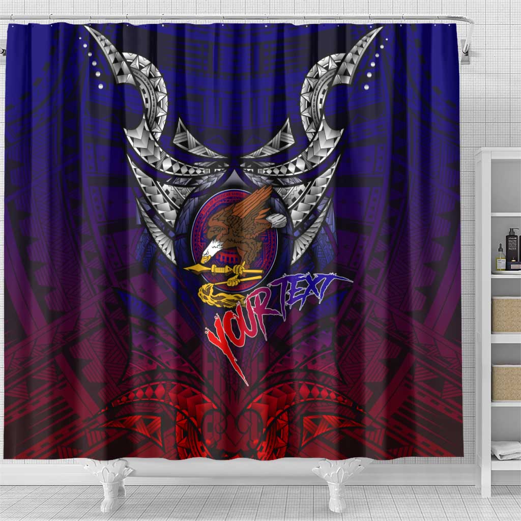 Personalized American Samoa Flag Shower Curtain Eagles Polynesian Art