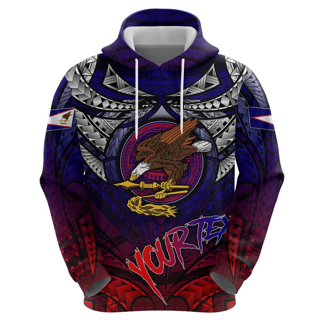 Personalized American Samoa Flag Zip Hoodie Eagles Polynesian Art DT02 - Polynesian Pride