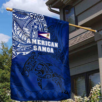 Sharks And American Samoa Garden Flag Simple Polynesian Blue