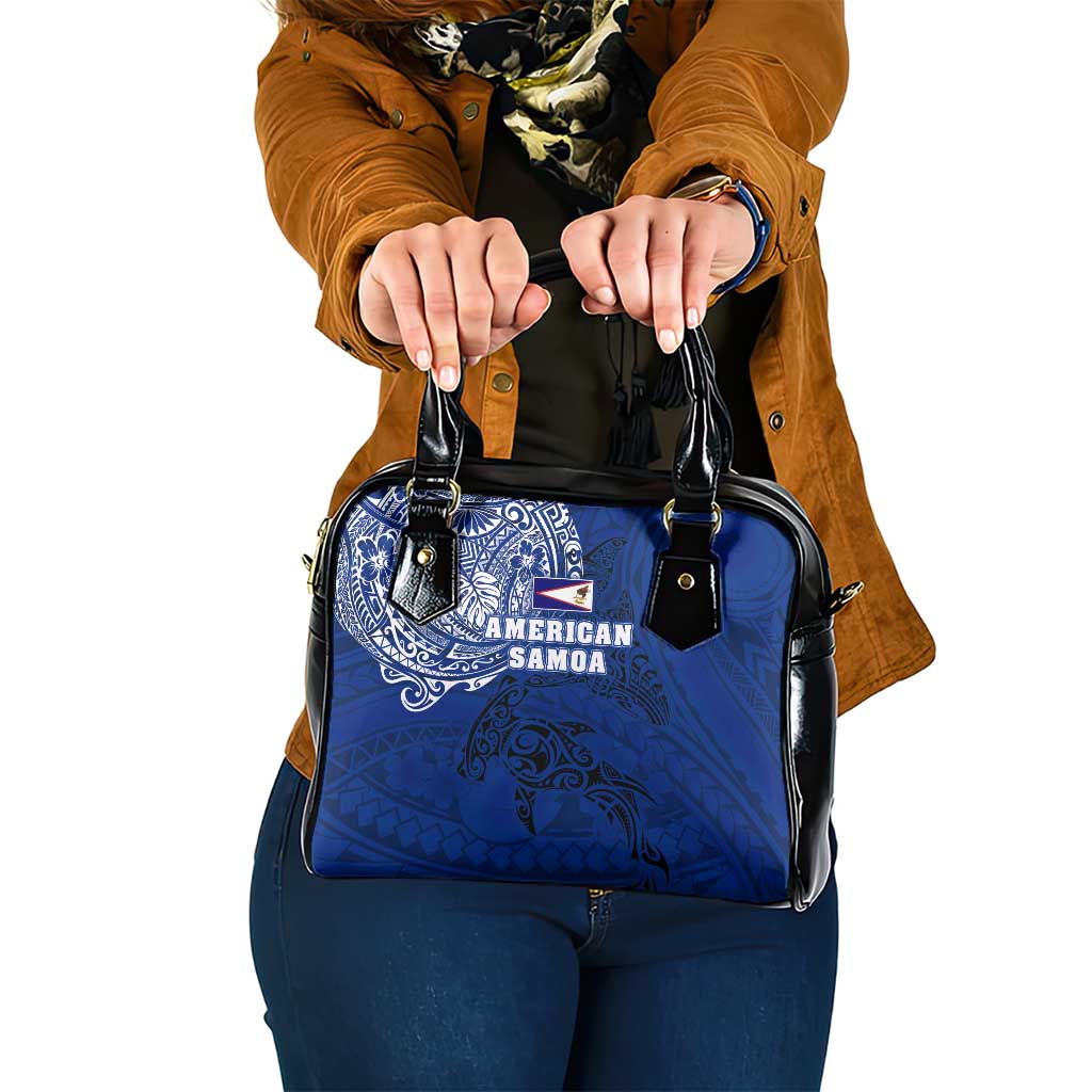 Sharks And American Samoa Shoulder Handbag Simple Polynesian Blue DT02 One Size Blue - Polynesian Pride