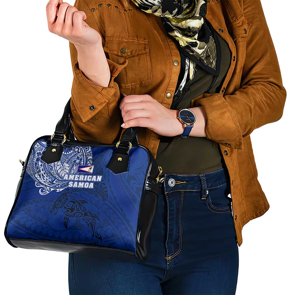 Sharks And American Samoa Shoulder Handbag Simple Polynesian Blue