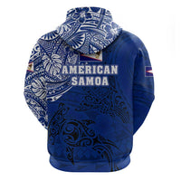 Sharks And American Samoa Zip Hoodie Simple Polynesian Blue DT02 - Polynesian Pride