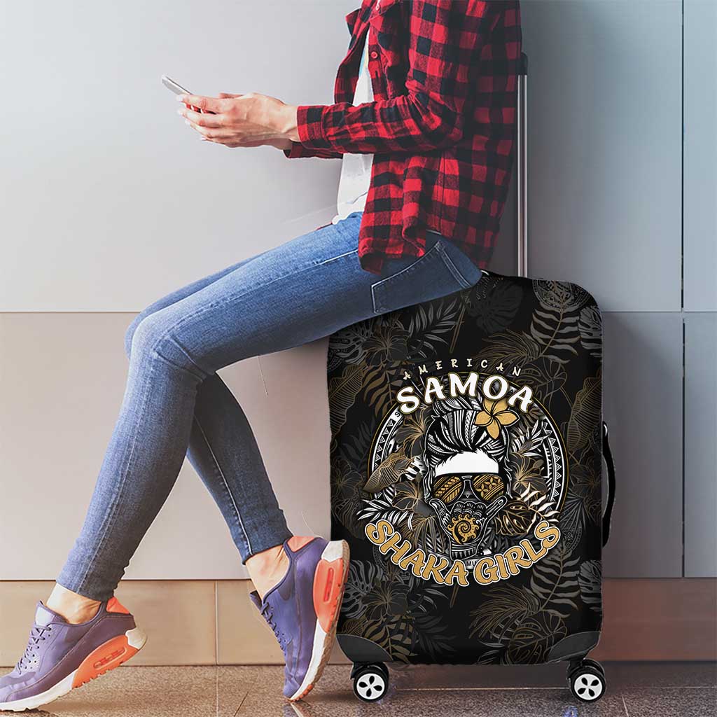 Personalized Shaka Girls America Samoa Luggage Cover Tropical Flowers Vintage