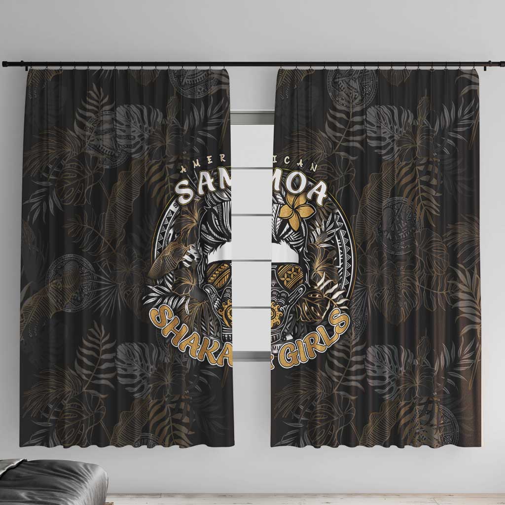 Personalized Shaka Girls America Samoa Window Curtain Tropical Flowers Vintage DT02 With Hooks Black - Polynesian Pride