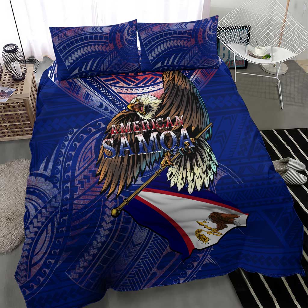 American Samoa Bedding Set Brave Eagle Flag Color