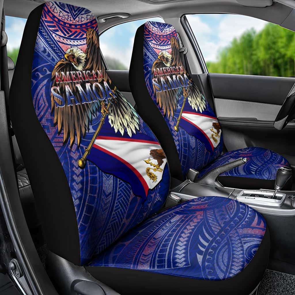 American Samoa Car Seat Cover Brave Eagle Flag Color