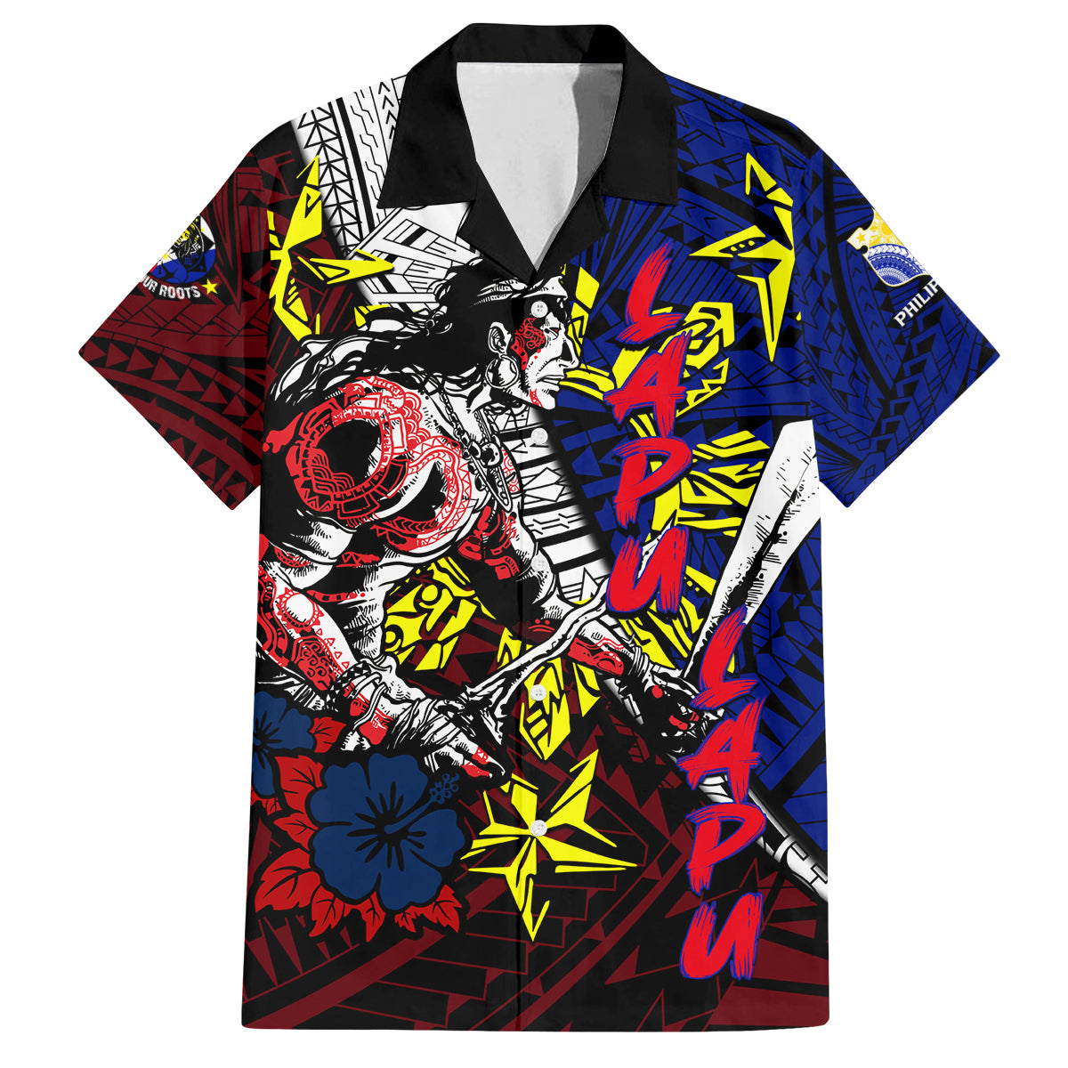 Philippines Lapu Lapu Family Matching Off Shoulder Maxi Dress and Hawaiian Shirt Chief Filipino Tattoo DT02 Dad's Shirt - Short Sleeve Art - Polynesian Pride