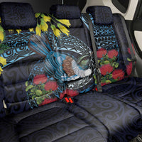 New Zealand Tui Bird Back Car Seat Cover Maori Koru Mix Pohutukawa
