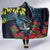 New Zealand Tui Bird Hooded Blanket Maori Koru Mix Pohutukawa