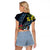 New Zealand Tui Bird Raglan Cropped T Shirt Maori Koru Mix Pohutukawa