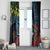 New Zealand Tui Bird Window Curtain Maori Koru Mix Pohutukawa