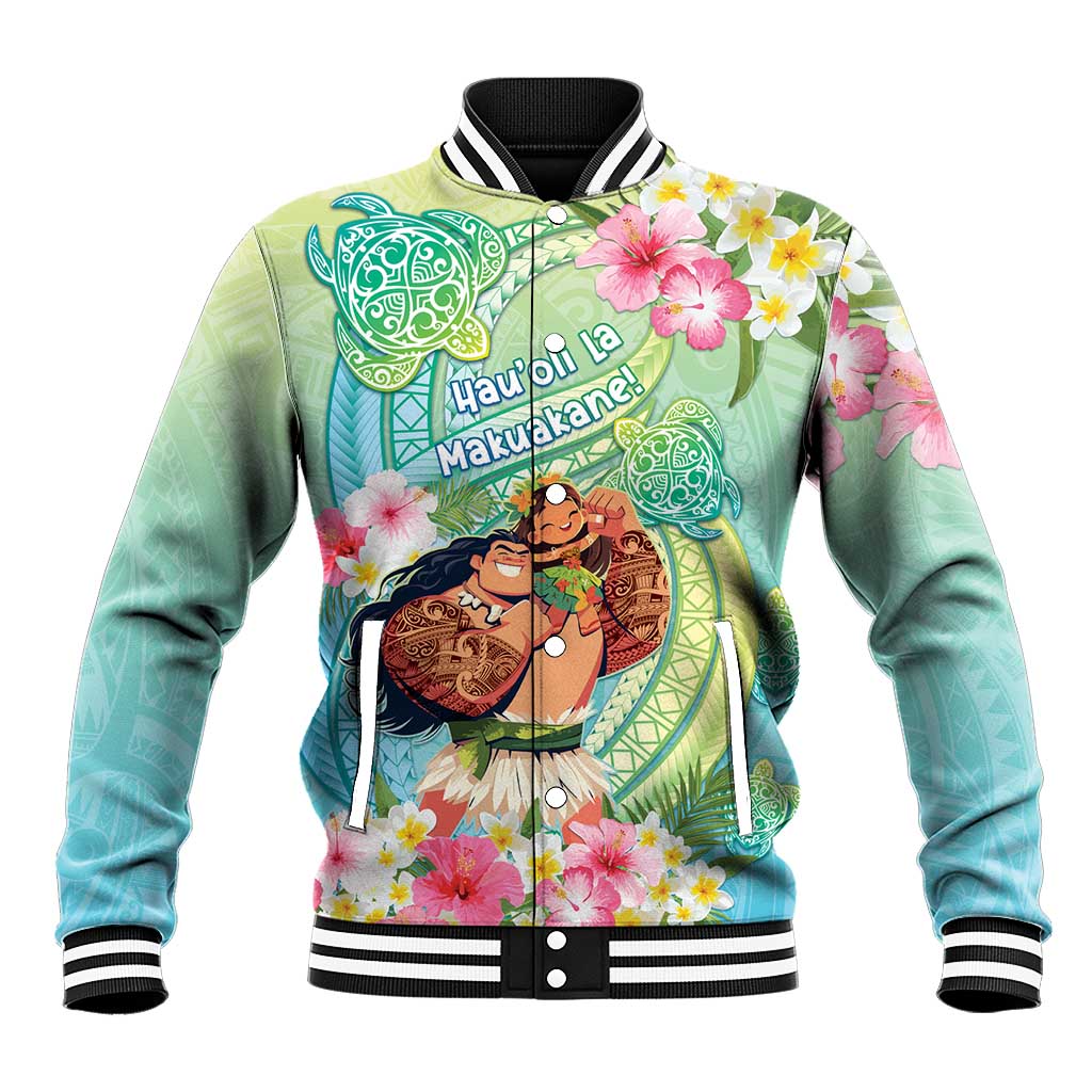 Personalised Hawaii Father's Day Baseball Jacket Happy Father And Child