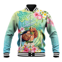 Personalised Hawaii Father's Day Baseball Jacket Happy Father And Child