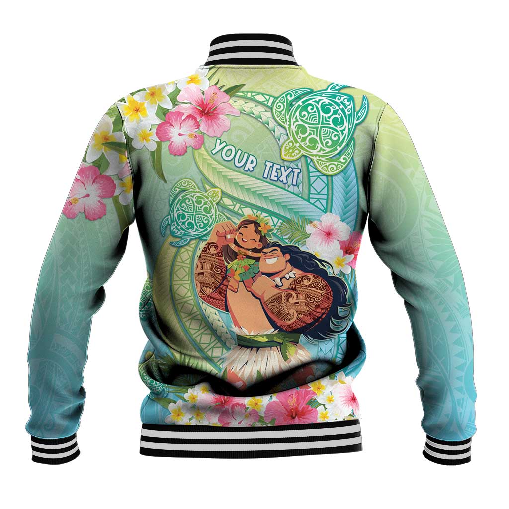 Personalised Hawaii Father's Day Baseball Jacket Happy Father And Child