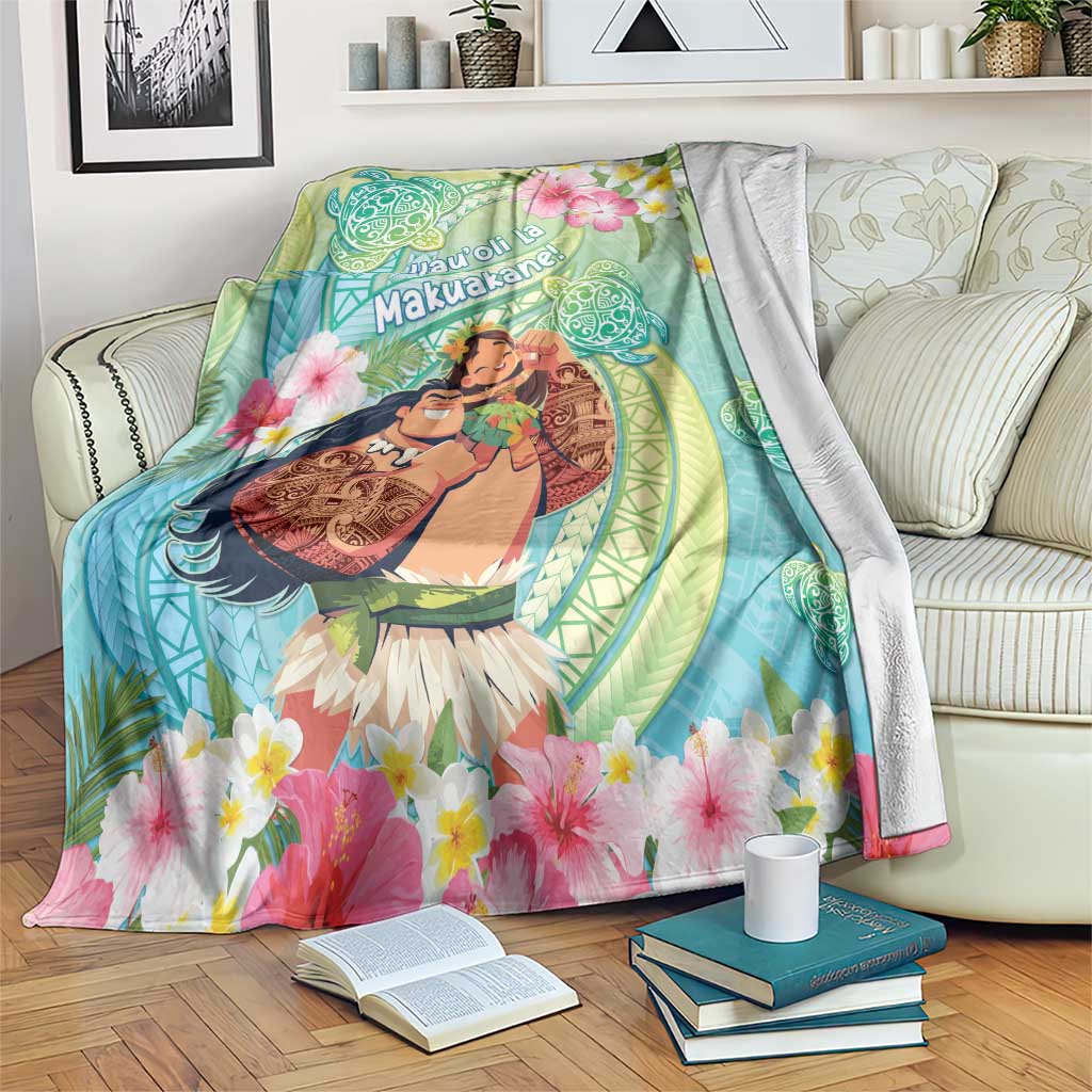 Hawaii Father's Day Blanket Happy Father And Child