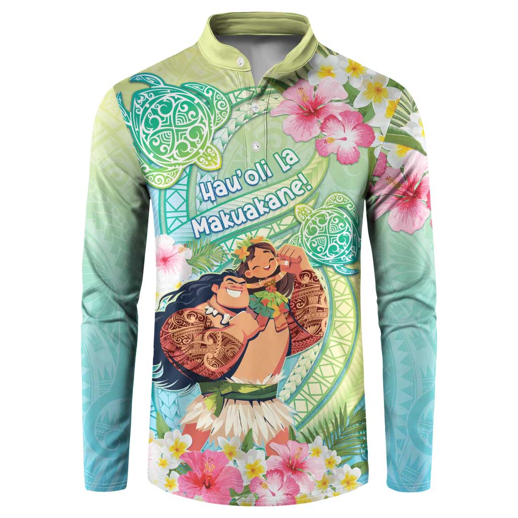 Personalised Hawaii Father's Day Button Sweatshirt Happy Father And Child