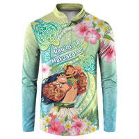 Personalised Hawaii Father's Day Button Sweatshirt Happy Father And Child