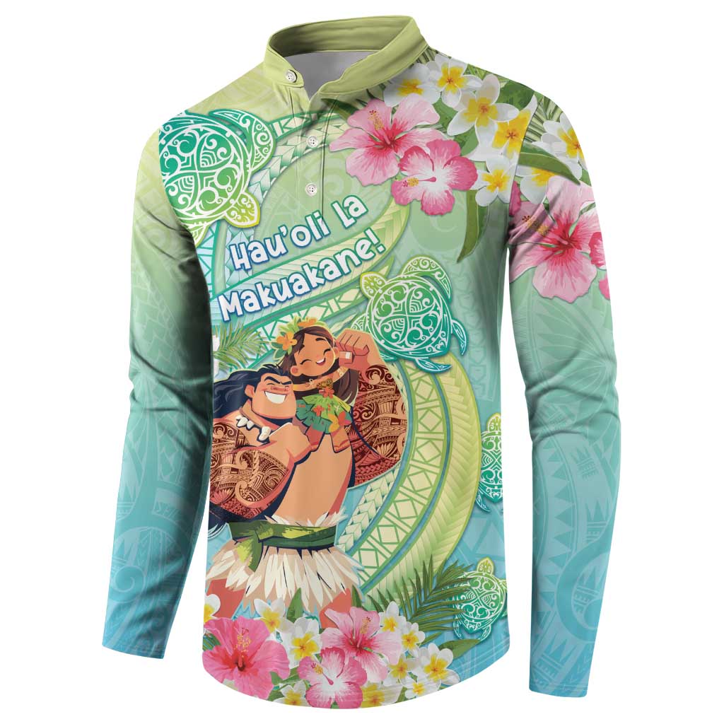 Personalised Hawaii Father's Day Button Sweatshirt Happy Father And Child