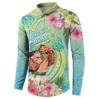 Personalised Hawaii Father's Day Button Sweatshirt Happy Father And Child