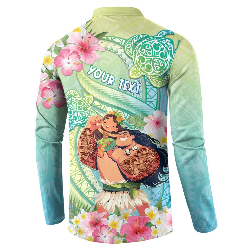 Personalised Hawaii Father's Day Button Sweatshirt Happy Father And Child