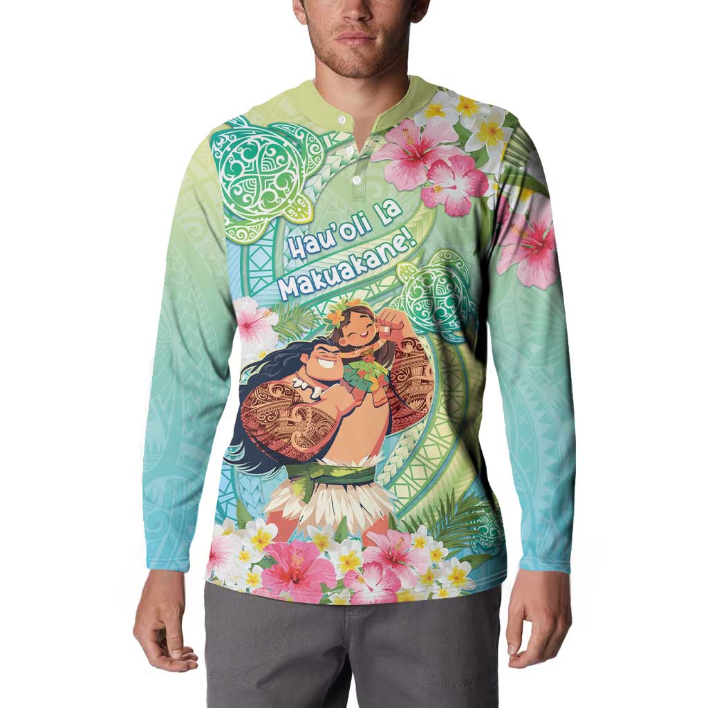 Personalised Hawaii Father's Day Button Sweatshirt Happy Father And Child