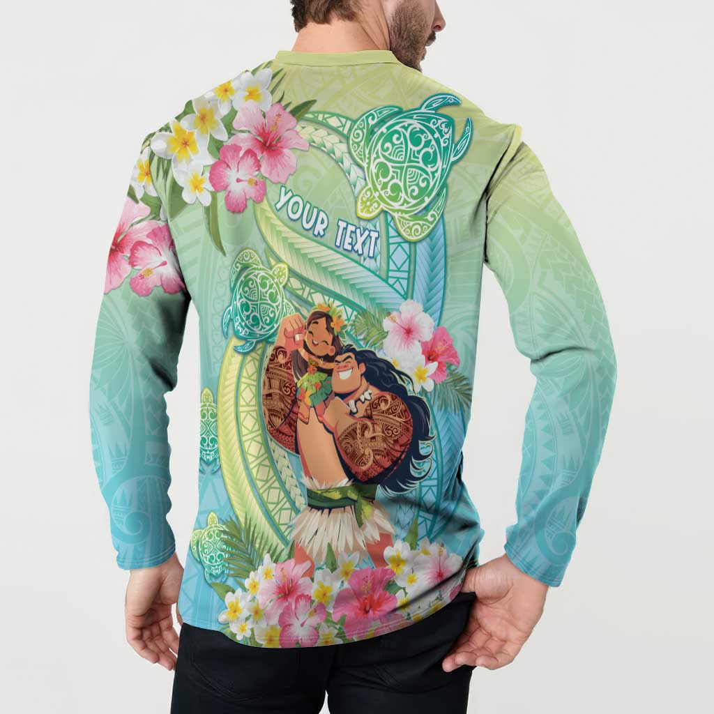 Personalised Hawaii Father's Day Button Sweatshirt Happy Father And Child