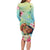 Personalised Hawaii Father's Day Family Matching Long Sleeve Bodycon Dress and Hawaiian Shirt Happy Father And Child