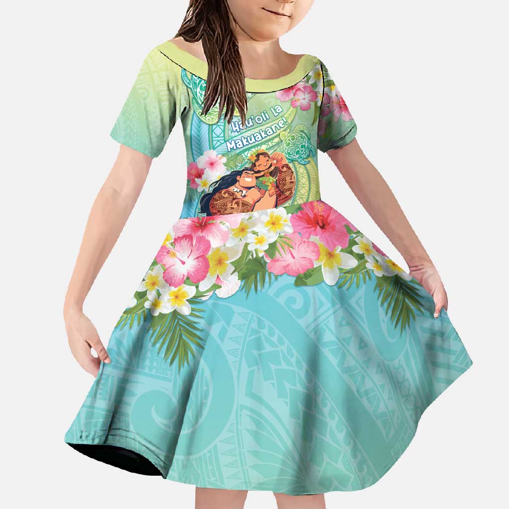 Personalised Hawaii Father's Day Family Matching Mermaid Dress and Hawaiian Shirt Happy Father And Child