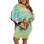 Personalised Hawaii Father's Day Family Matching Off Shoulder Short Dress and Hawaiian Shirt Happy Father And Child