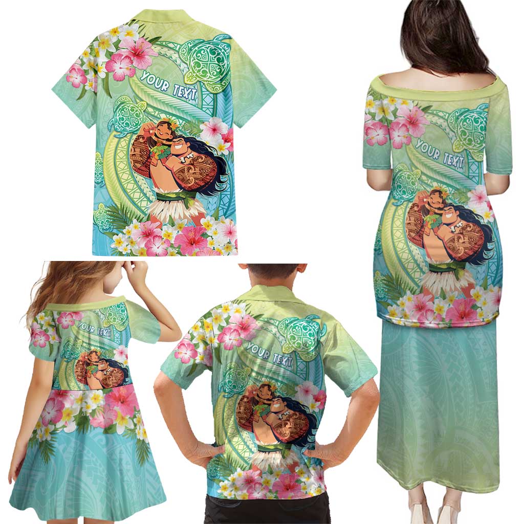 Personalised Hawaii Father's Day Family Matching Puletasi and Hawaiian Shirt Happy Father And Child