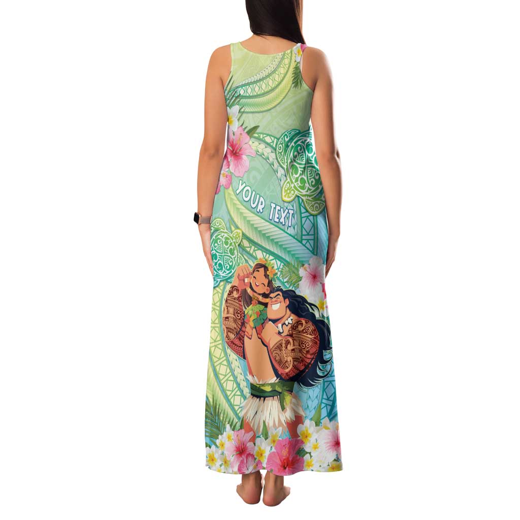 Personalised Hawaii Father's Day Family Matching Tank Maxi Dress and Hawaiian Shirt Happy Father And Child