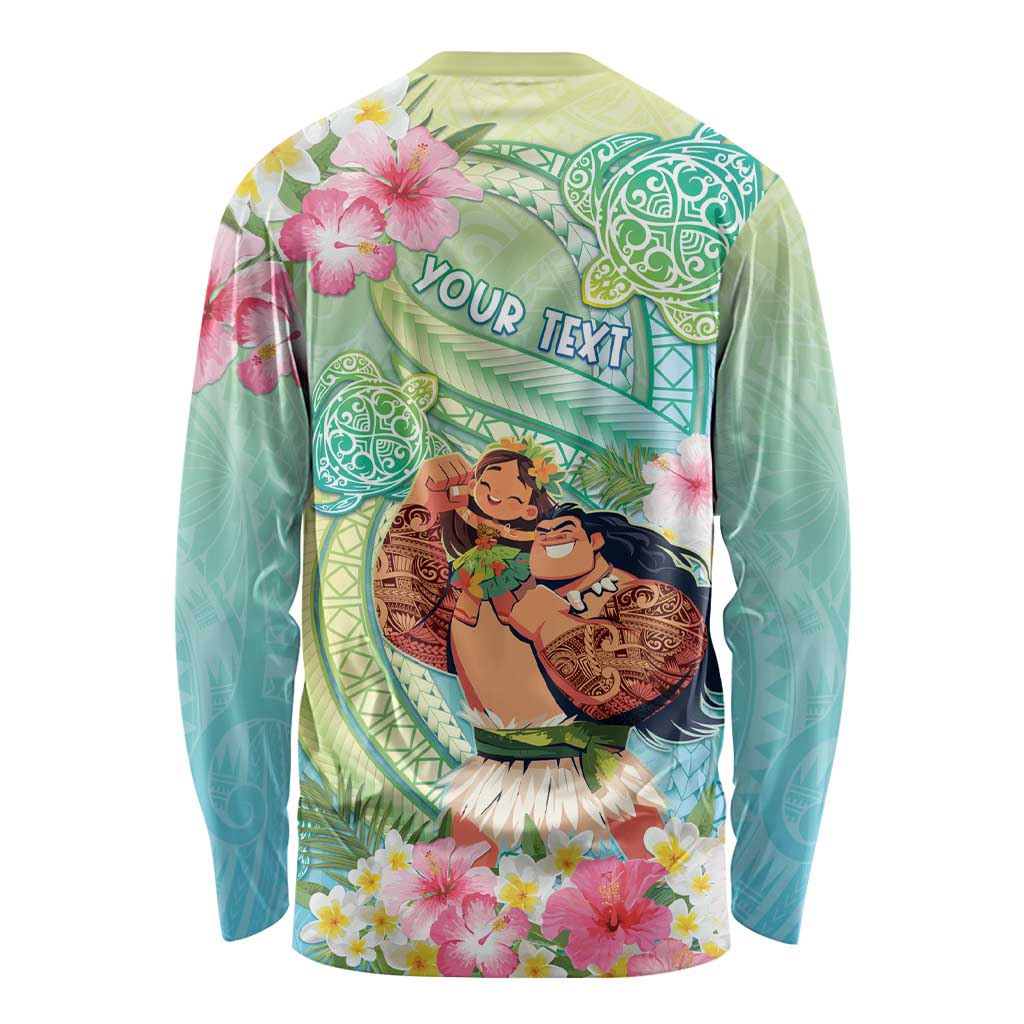 Personalised Hawaii Father's Day Long Sleeve Shirt Happy Father And Child