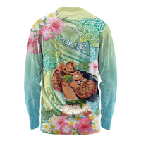 Personalised Hawaii Father's Day Long Sleeve Shirt Happy Father And Child