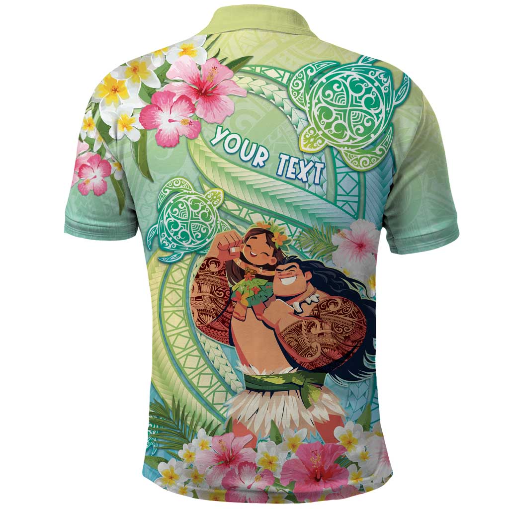 Personalised Hawaii Father's Day Polo Shirt Happy Father And Child